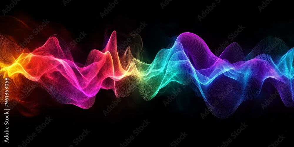Obraz premium Rainbow colored flowing abstract waves.