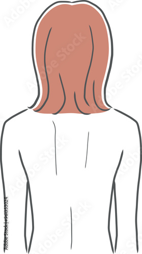 背中がきれいな女性のイラスト素材