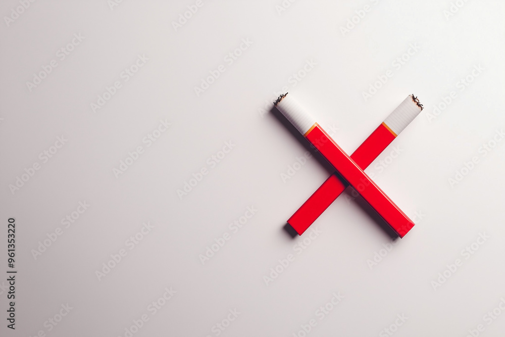 No Smoking vector with a cigarette and red circle with a slash on a dark blue background No Smoking vector with a cigarette and red circle with a slash on a dark blue background