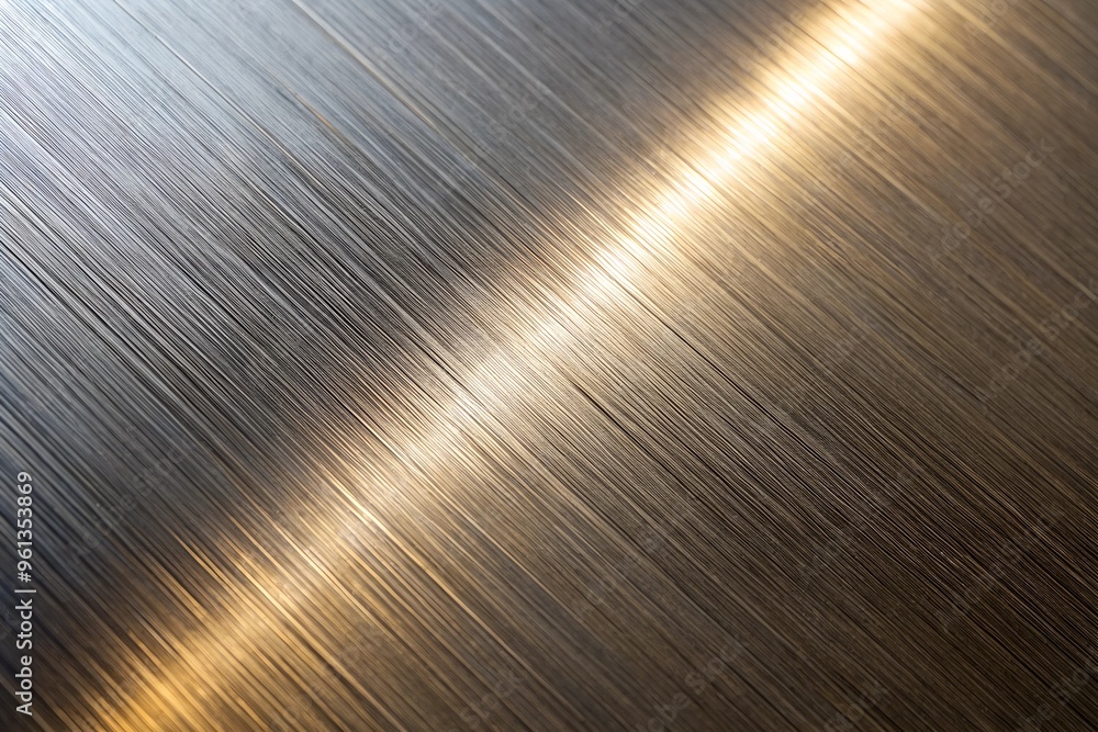 A close-up view showcases the intricate texture of brushed metal, with light creating a gradual transition from dark to bright areas A close-up view showcases the intricate texture of brushed metal, with light creating a gradual transition from dark to bright areas
