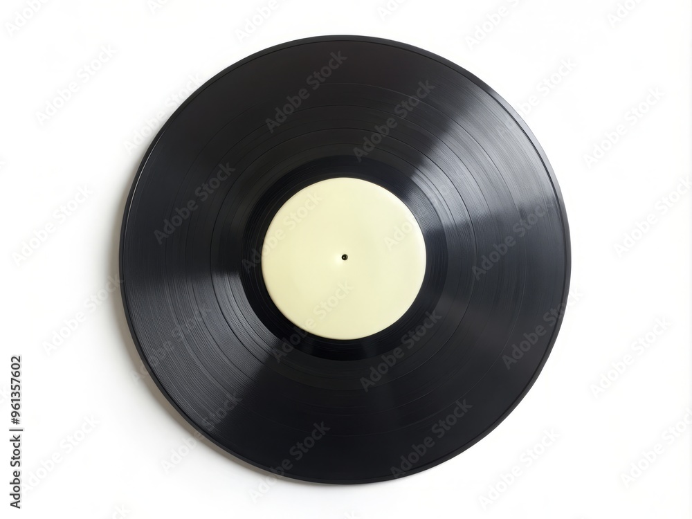 A vinyl record dominates the frame, its blank black surface a canvas waiting for music to be etched, A vinyl record dominates the frame, its blank black surface a canvas waiting for music to be etched,