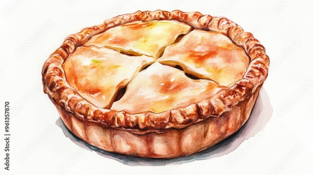 Delicious Homemade Pie with Golden Crust and Fruit Filling Delicious Homemade Pie with Golden Crust and Fruit Filling