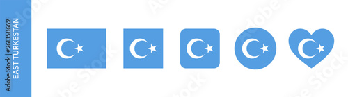 Flag of East Turkestan or East Turkistan photo