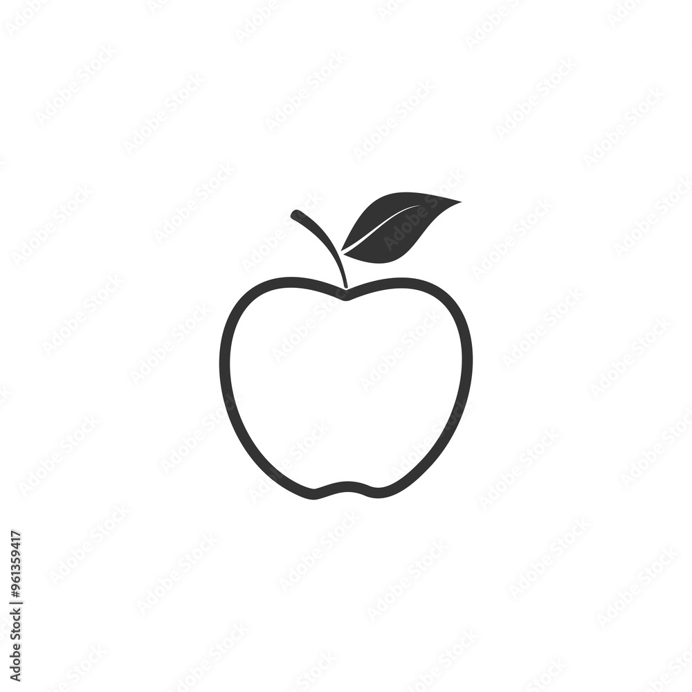 Apple fruit icon isolated on transparent background Apple fruit icon isolated on transparent background