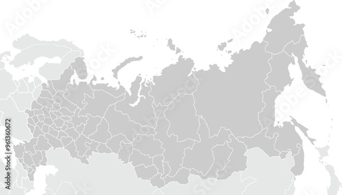 Russia map.Grayscale,isolated on white background for website layouts,background,education, precise,customizable,Travel worldwide,map silhouette backdrop,earth geography, political,reports.