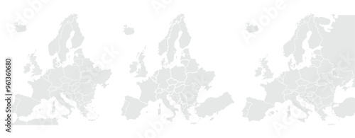 Europe map isolated on white background. for website layouts, background, education, precise, customizable, Travel worldwide, map silhouette backdrop, earth geography, political, reports.
