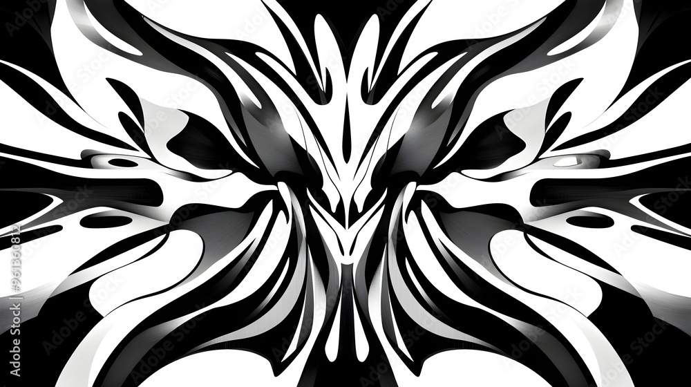 Fototapeta premium Mesmerizing Geometric Abstract Flame Motif with Bold Angular Shapes and Rhythmic Composition