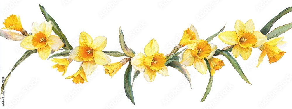 Obraz premium Elegant Daffodil Composition: A Vibrant Celebration of Spring's Natural Beauty