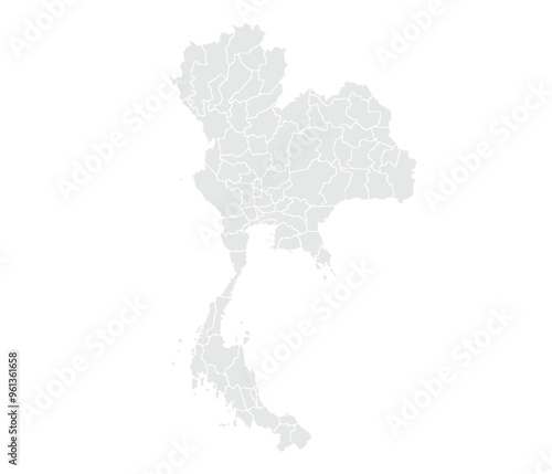 Map of Thailand.Grayscale vector illustration.