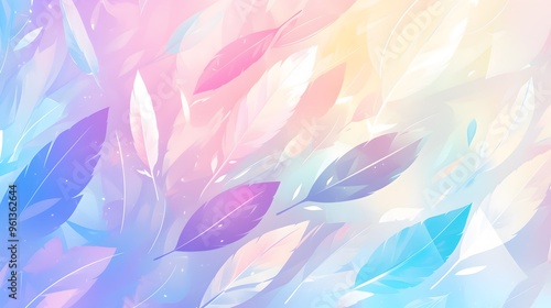 Colorful Rainbow Pastel Feathers Background Wallpaper