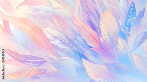 Colorful Rainbow Pastel Feathers Background Wallpaper