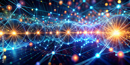 Wallpaper Mural Cosmic Data Stream: A mesmerizing network of interconnected nodes pulses with vibrant energy, depicting the flow of information and the power of digital connections. Torontodigital.ca