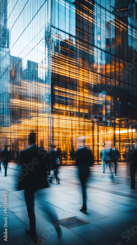 Wallpaper Mural Movement of businessmen and office workers in workplaces and skyscrapers background. Ai generate.	
 Torontodigital.ca