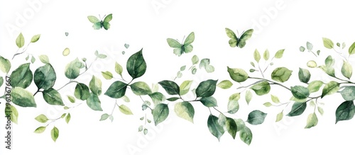 Elegant Watercolor Leaves and Butterflies for Nature-Inspired Decor