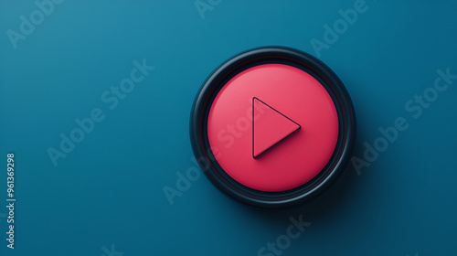 Play Button Icon - Blue Background