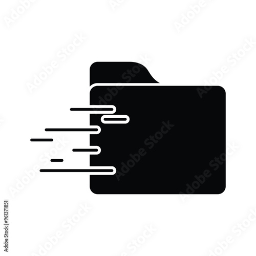 quick folder icon solid vector design in trendy style