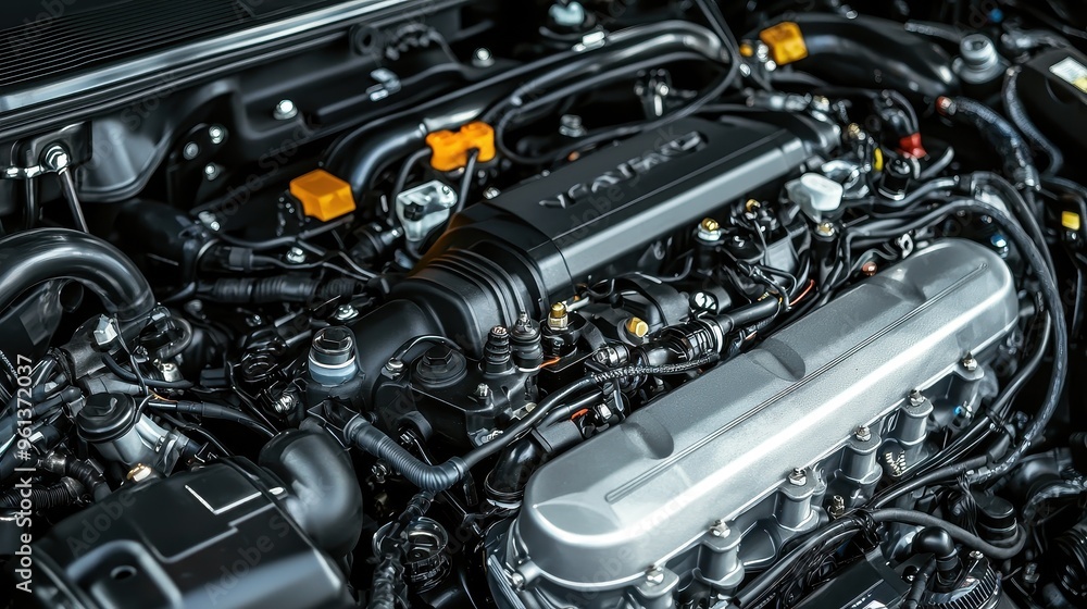 Powerful Car Engine Close Up Powerful Car Engine Close Up