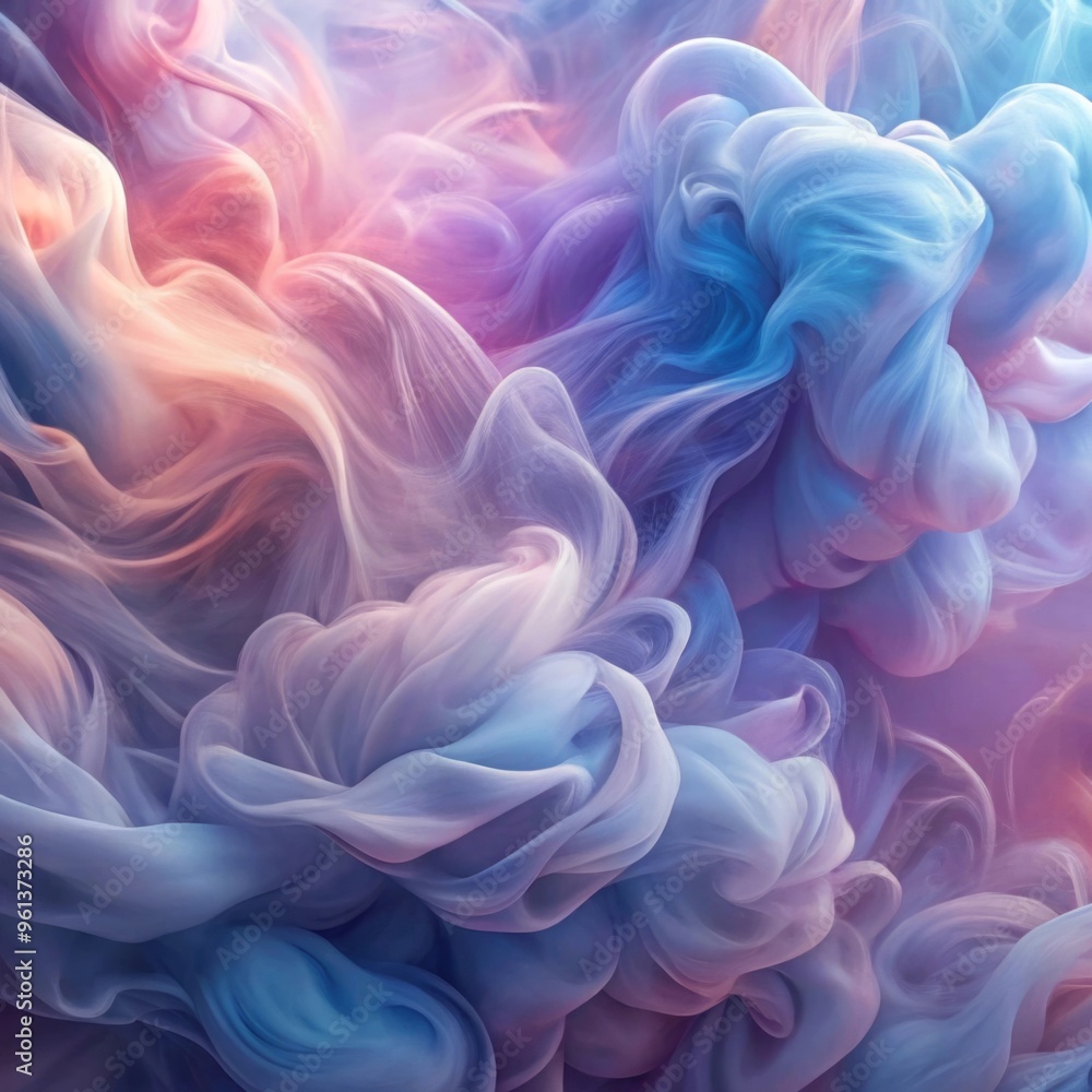 Swirling, wispy strands of soft colors, including shades of blue, purple, and pink, create a dreamy and ethereal atmosphere. Swirling, wispy strands of soft colors, including shades of blue, purple, and pink, create a dreamy and ethereal atmosphere.