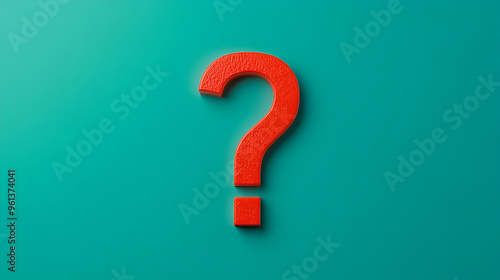 Red Question Mark on Teal Background