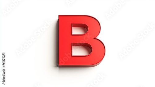 The letter "B" in 3D format on a white background.