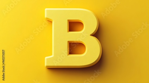 White background with volumetric letter "B".