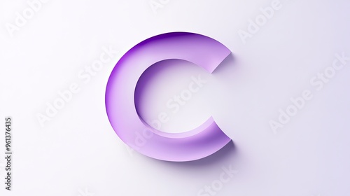 White background with volumetric letter 