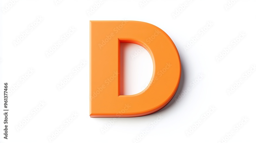 White background with volumetric letter White background with volumetric letter