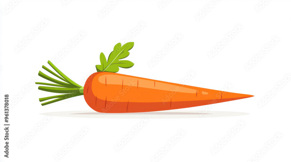 Fresh carrot illustration with vibrant green leaves, showcasing a healthy vegetable rich in vitamin A for your nutrition needs. Fresh carrot illustration with vibrant green leaves, showcasing a healthy vegetable rich in vitamin A for your nutrition needs.