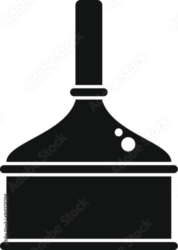 Simple black vector icon of a fermentation tank used in beer brewing
