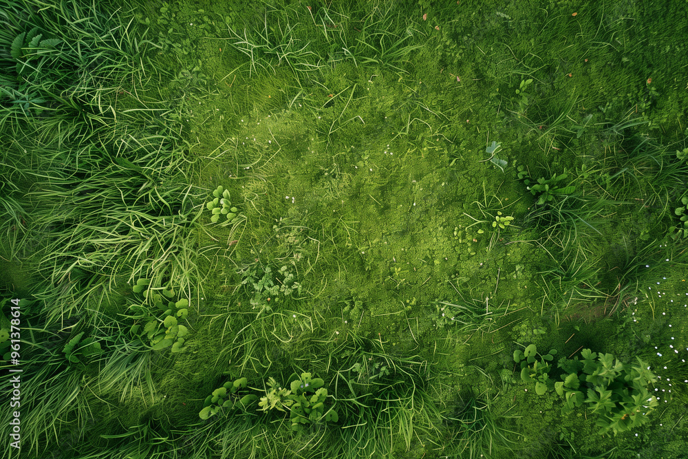 Aerial View of Empty Green Grass Field Background Aerial View of Empty Green Grass Field Background