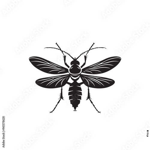 Mosquito in cartoon, doodle style . Image for t-shirt, web, mobile apps and ui. Isolated 2d vector illustration in logo, icon, sketch style, Eps 10, black and white. AI Generative