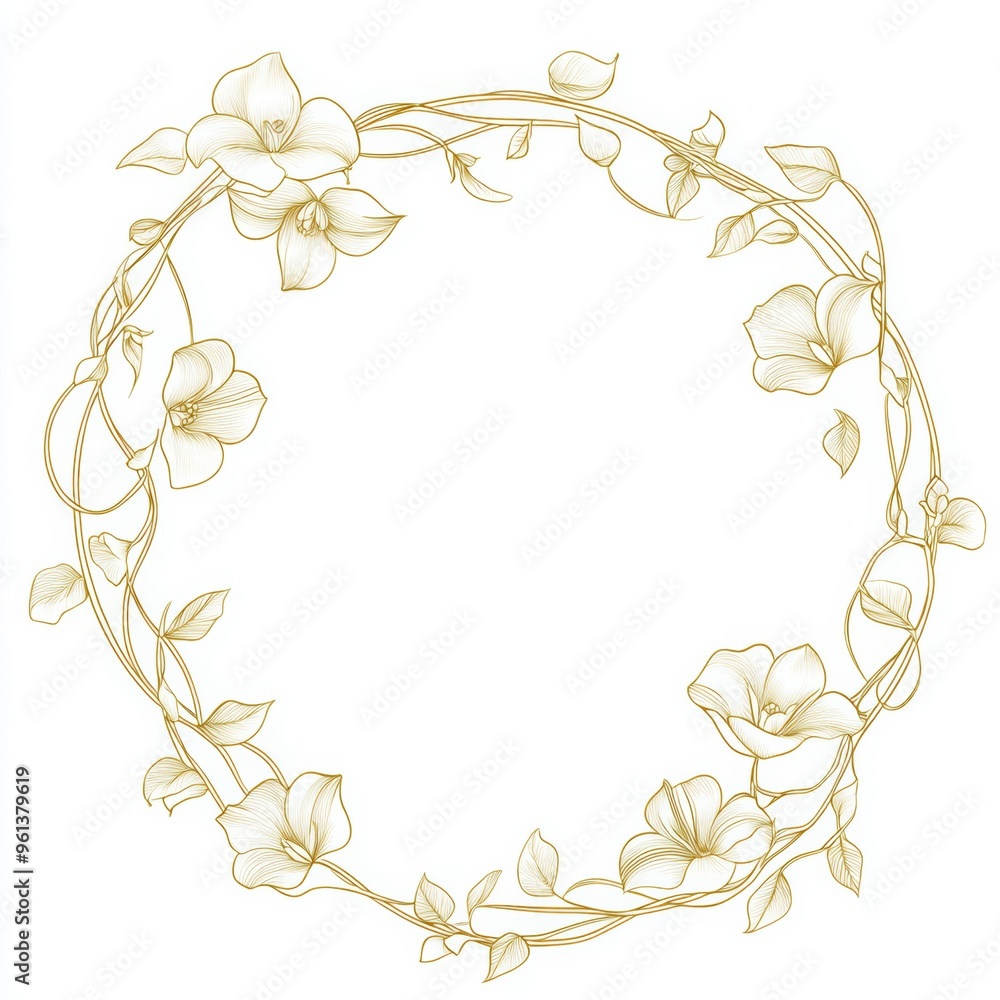 The luxury gold circle with leaf ornaments is isolated on a transparent background. The luxury gold circle with leaf ornaments is isolated on a transparent background.