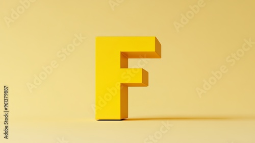 3D letter "F" on white background.