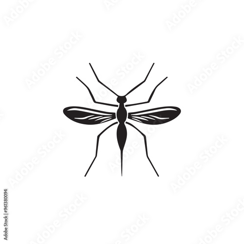 Mosquito in cartoon, doodle style . Image for t-shirt, web, mobile apps and ui. Isolated 2d vector illustration in logo, icon, sketch style, Eps 10, black and white. AI Generative