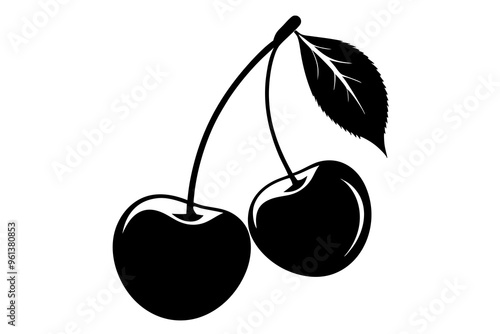 Wallpaper Mural Cherry fruit icon, Cherry silhouette vector Torontodigital.ca