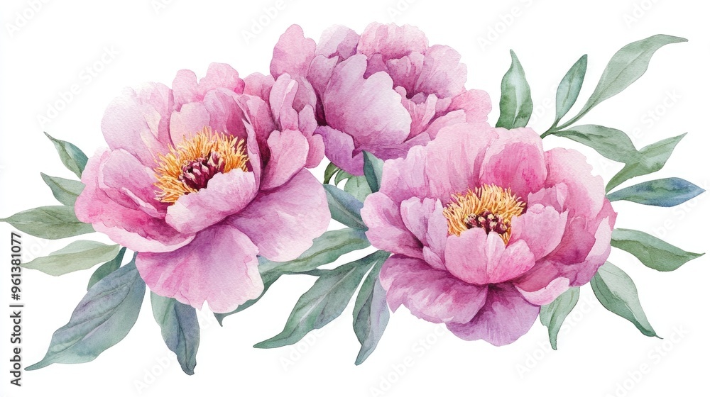 Vibrant Watercolor Peonies: A Celebration of Nature's Beauty Vibrant Watercolor Peonies: A Celebration of Nature's Beauty