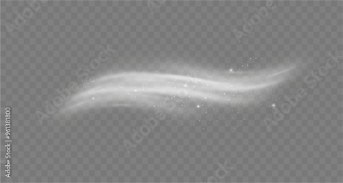 Snow and wind on a transparent background. White gradient decorative element.vector illustration. winter and snow with fog. wind and fog.