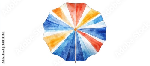 Colorful Watercolor Beach Umbrella Design for Summer Relaxation and Vacation Aesthetics