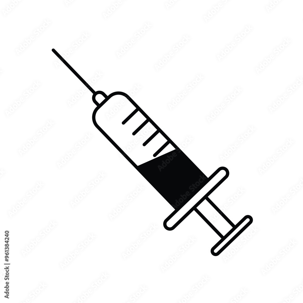 Vector injection icon for web, computer and mobile app. syringe icon. vaccine icon. vaccine inject Vector injection icon for web, computer and mobile app. syringe icon. vaccine icon. vaccine inject