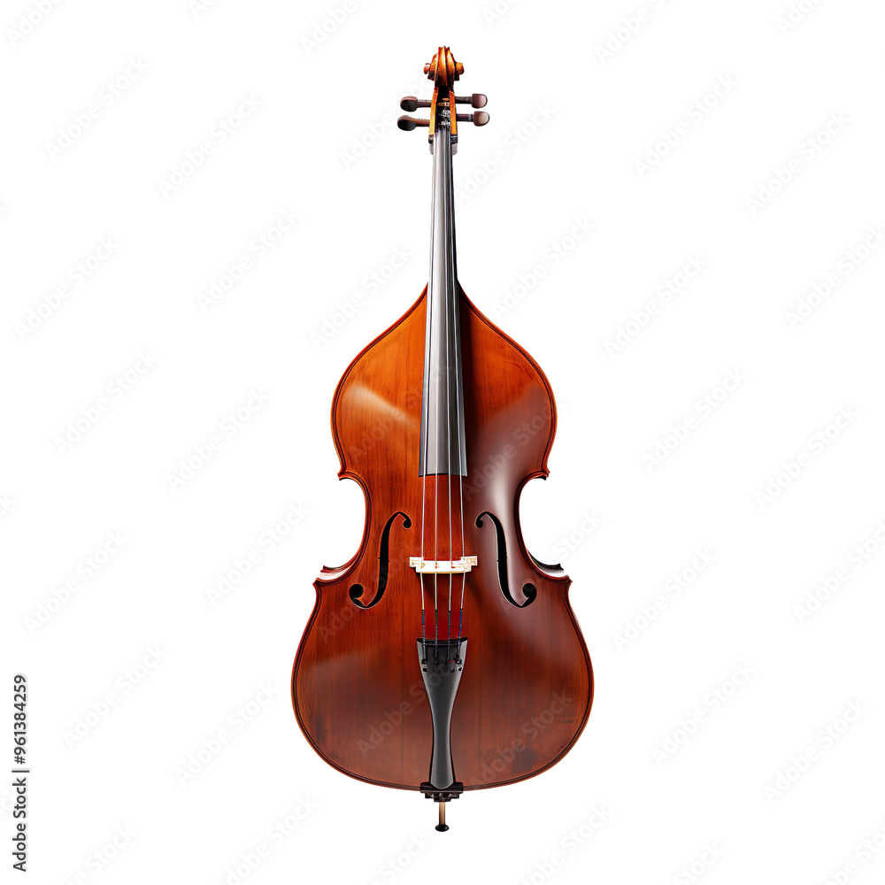 Obraz premium Double bass isolated on transparent and white background