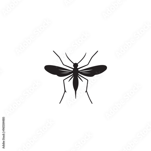 Mosquito in cartoon, doodle style . Image for t-shirt, web, mobile apps and ui. Isolated 2d vector illustration in logo, icon, sketch style, Eps 10, black and white. AI Generative