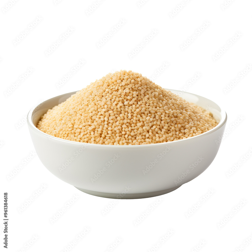 Dry bulgur wheat in white bowl isolated on transparent and white background Dry bulgur wheat in white bowl isolated on transparent and white background