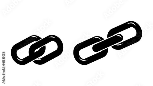 Web hyperlink, black isolated silhouette