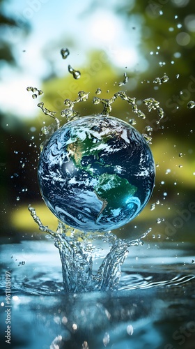 Wallpaper Mural Earth and Water Splash with Blue Sky Torontodigital.ca