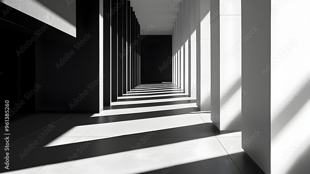 Fototapeta premium Minimalist Black and White Architectural Lines for Sophisticated Office Spaces
