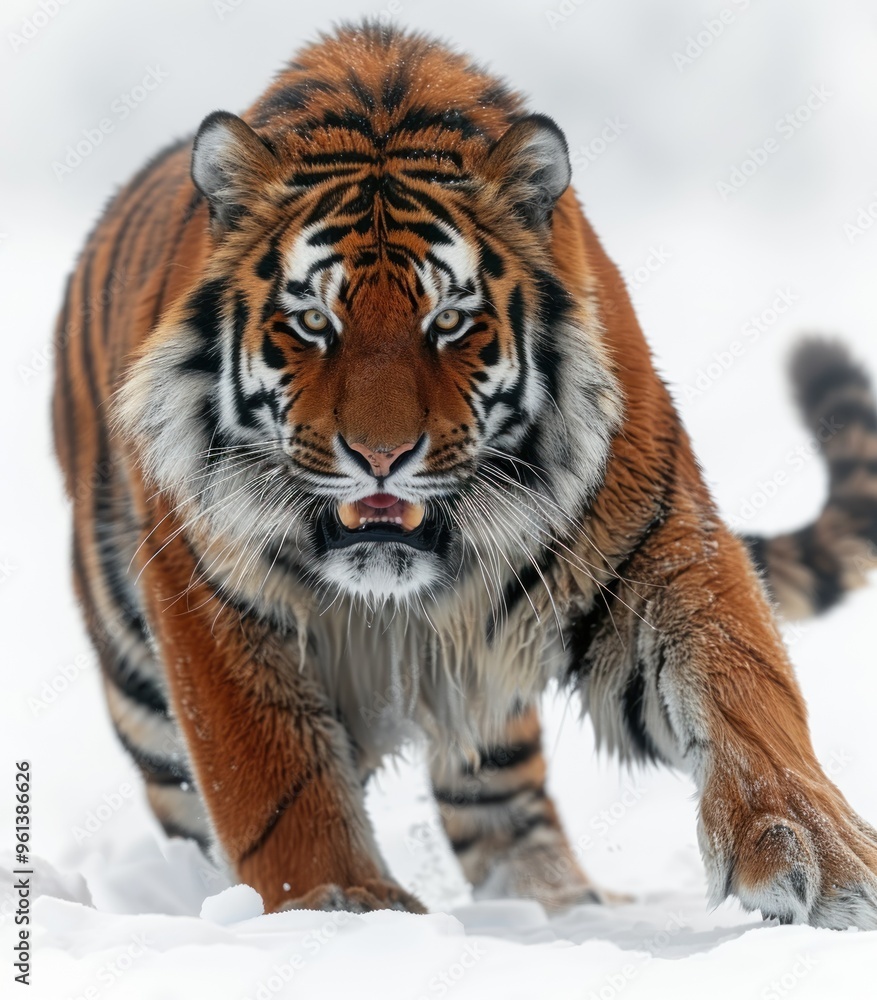Obraz premium Majestic Siberian Tiger in Winter Wonderland