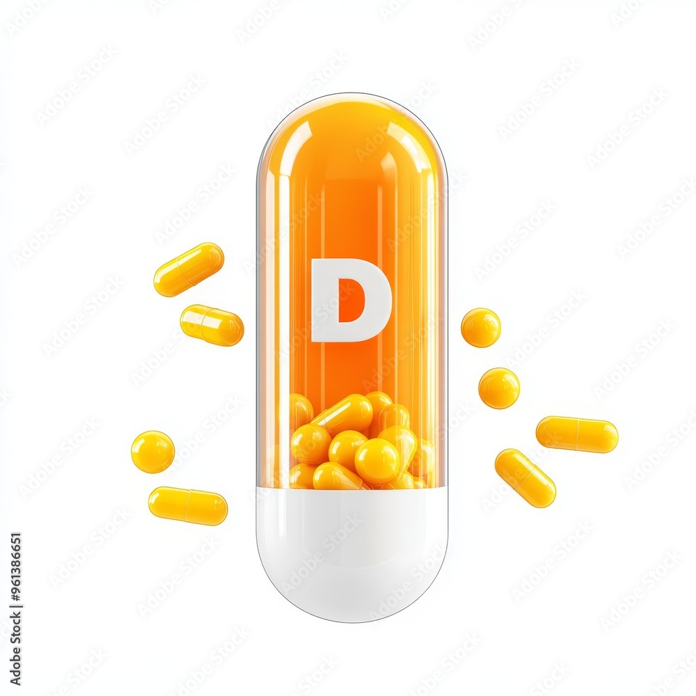 Vitamin D orange capsule icon. Minerals complex in molecular form pills. Dietary supplement for pharmacy advertising. Science medic concept. Vitamin D orange capsule icon. Minerals complex in molecular form pills. Dietary supplement for pharmacy advertising. Science medic concept.