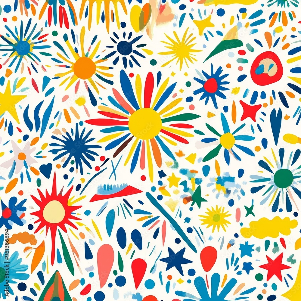 With square doodles in bright colors, an abstract geometric shape seamless pattern with a colorful geometric shape. Cartoon background with random shapes in bright colors. With square doodles in bright colors, an abstract geometric shape seamless pattern with a colorful geometric shape. Cartoon background with random shapes in bright colors.