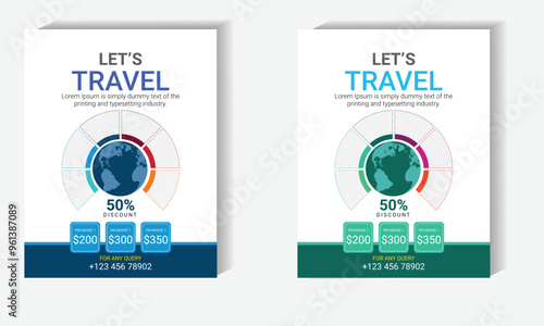 Travel social media banner post template design. Summer beach holiday and winter  online promotion poster. Traveling flyer. Holiday and tour advertising social media post template design.