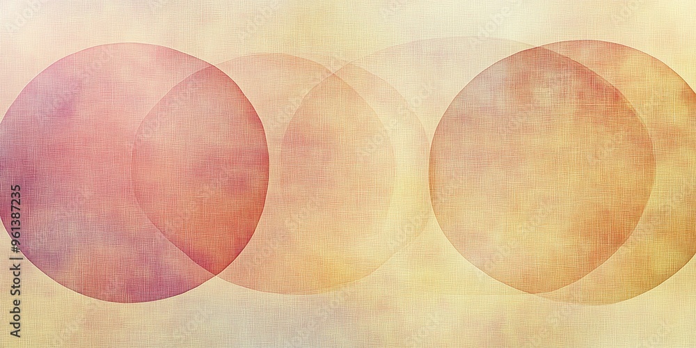 Three translucent circles on a patterned background. Three translucent circles on a patterned background.